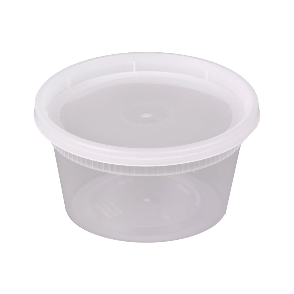 YL2512 Delitainer Clear 12 oz. Plastic Deli Container & Lid Combo 240/cs - YL2512  CLR 12z DELI COMBO