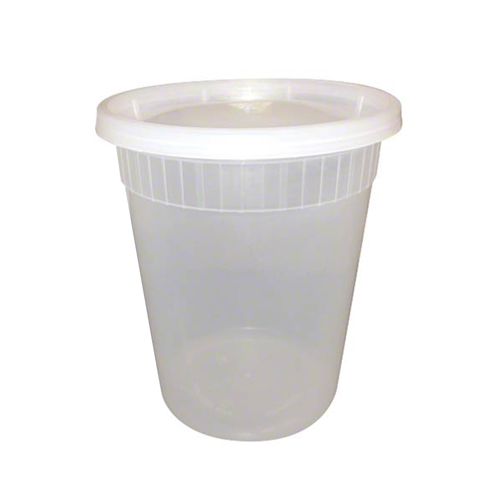 UP032 Clear 32 oz. Plastic Deli Container Combo 240/cs - UP032 32z DELI COMBO