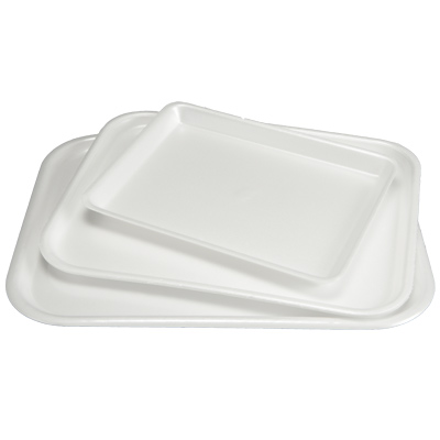 TH10034 White 9"x12" Flat Foam Tray 250/cs - TH10034 WHITE 9X12 FOAM TRAY