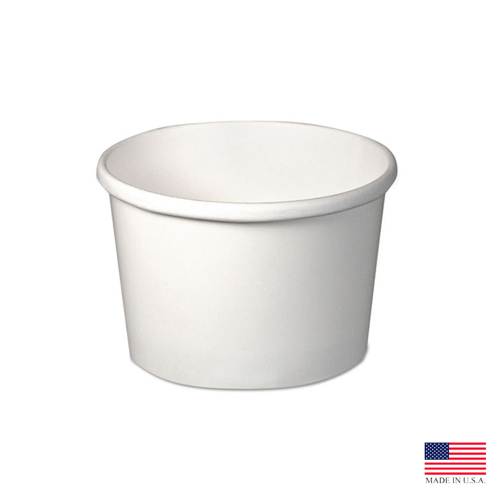 HS4085-2050 FlexStyle White 8 oz. Poly Coated Paper Soup Container  20/25 cs - HS4085-2050 8z WT PPR SOUP CNT