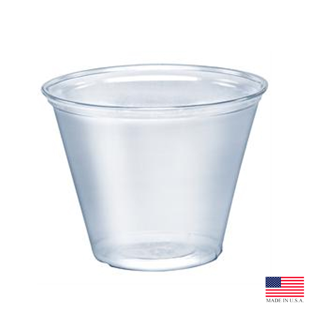 TP9R Ultra Clear 9 oz. Plastic Squat Cold Cup 20/50 cs - TP9R 9z CLEAR SQUAT PET CUP