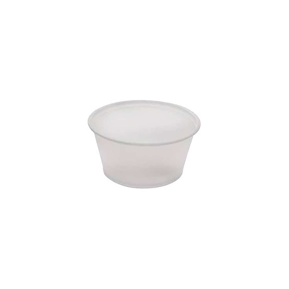 PC200/9505195 Translucent 2 oz. Plastic Souffle Cup 10/250 cs