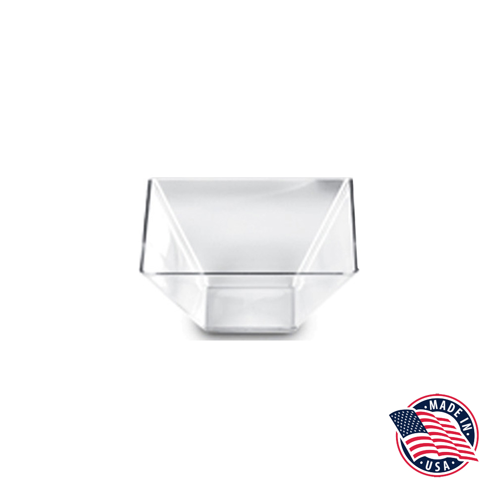 90210  Clear 2 Qt. Square Plastic Bowl 36/cs