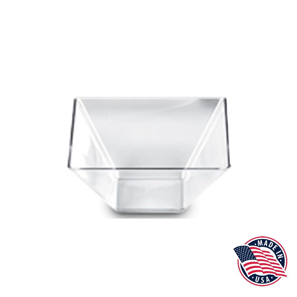 264 Clear 4 Qt. Square Plastic Bowl 25/cs