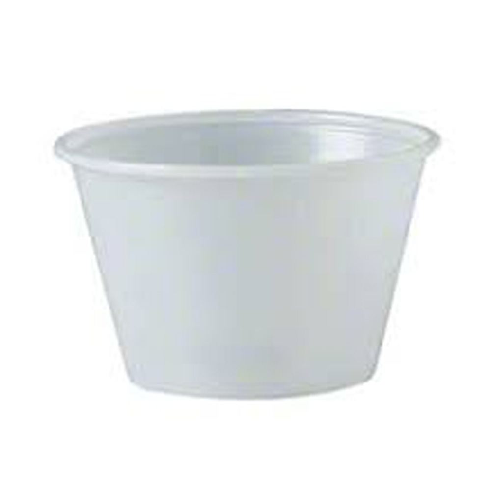 PC400/9500517 Translucent 4 oz. Plastic Souffle Cup 20/125 cs - PC400/9500517 4z PLAS SOUF CUP