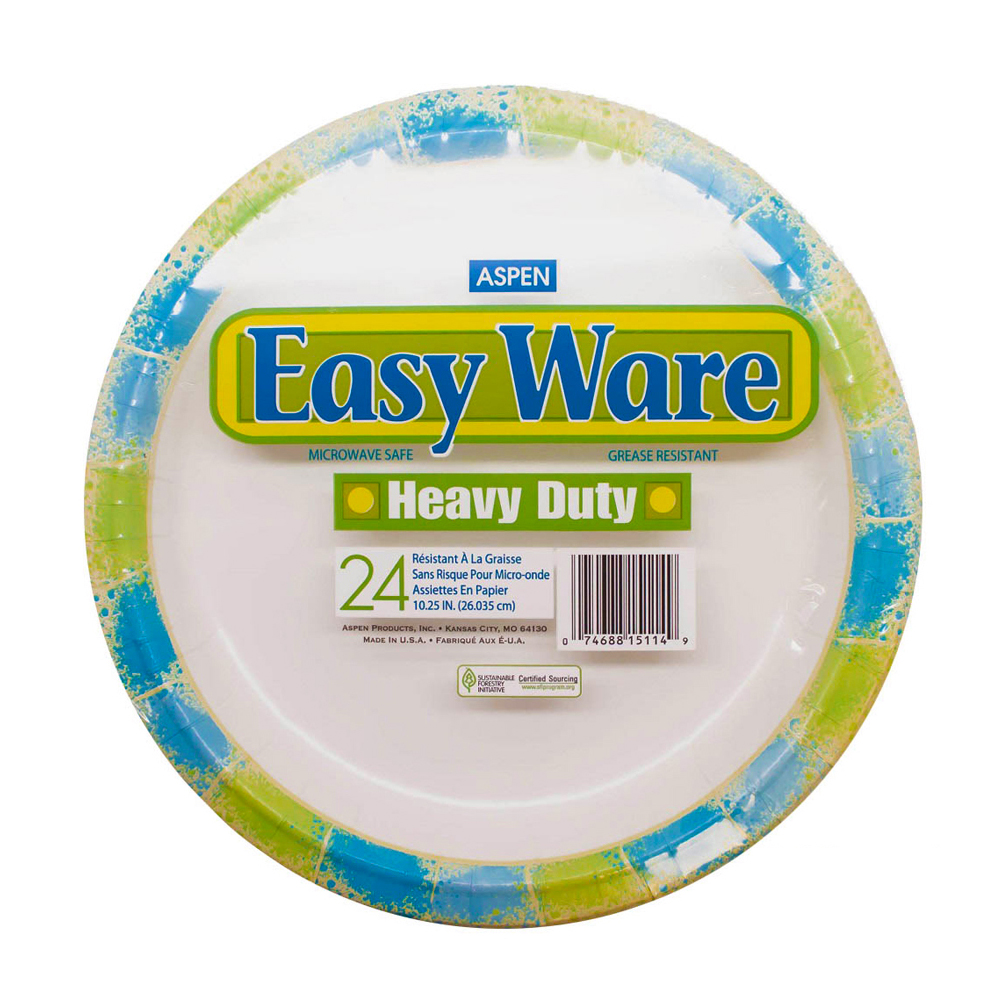 15114 Easy Ware Design 10 1/16" Heavy Duty Coated Paper Plate 12/24 cs