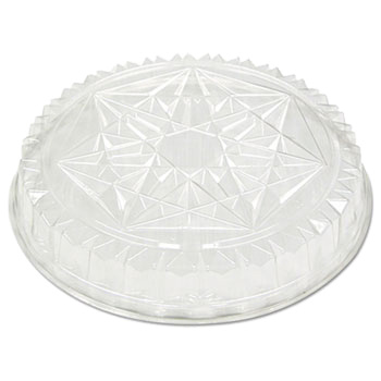P4412 Caterware Clear 12"  Plastic Crystal Cut High Dome Lid 50/cs - P4412 CRYSTAL 12" CUT DOME LID