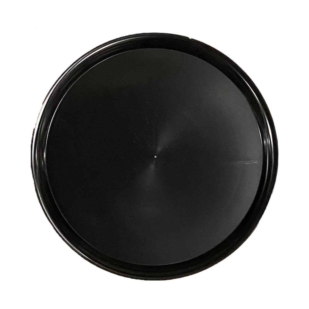 A916BL25 Black 16" Round Hi-Edge Checkmate Serving Tray 25/cs