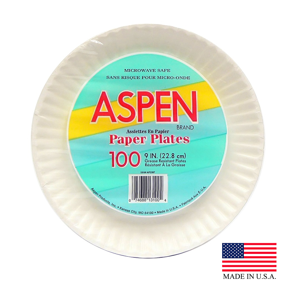 13109 Aspen White 9" Coated Paper Plate 10/100 cs