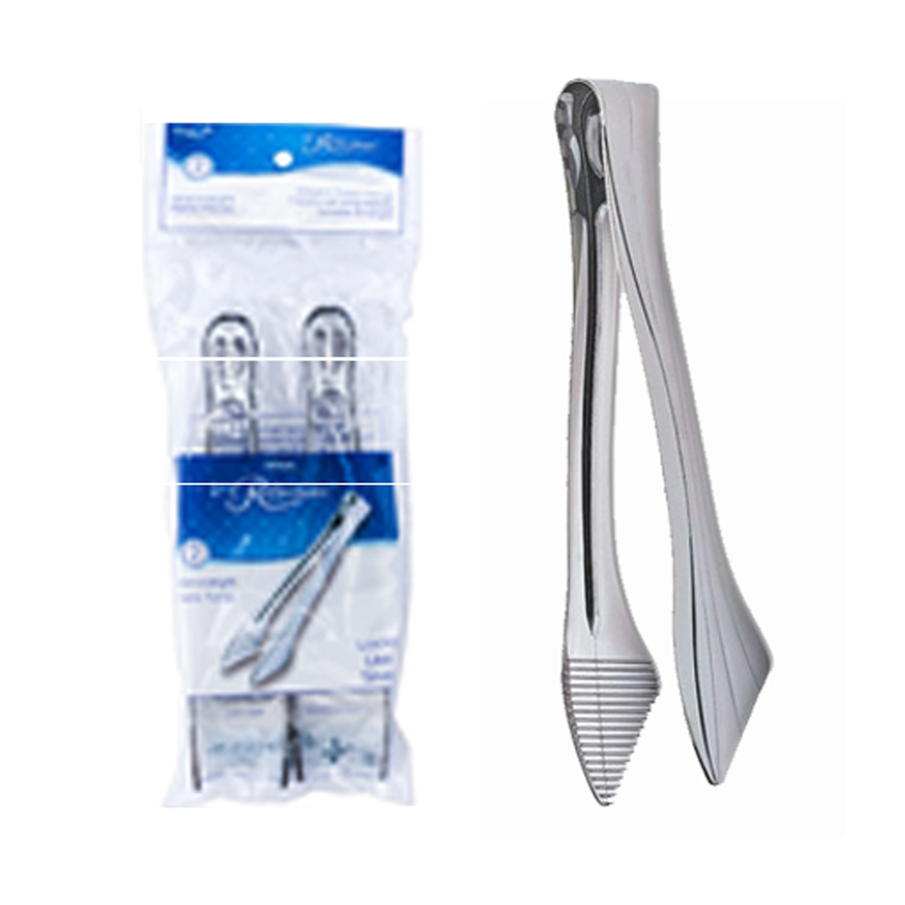 RFTNG602 Reflections Silver Plastic Serving Tongs Retail Bag 60/2 cs - RFTNG602 REFL TONGS RETAIL BAG
