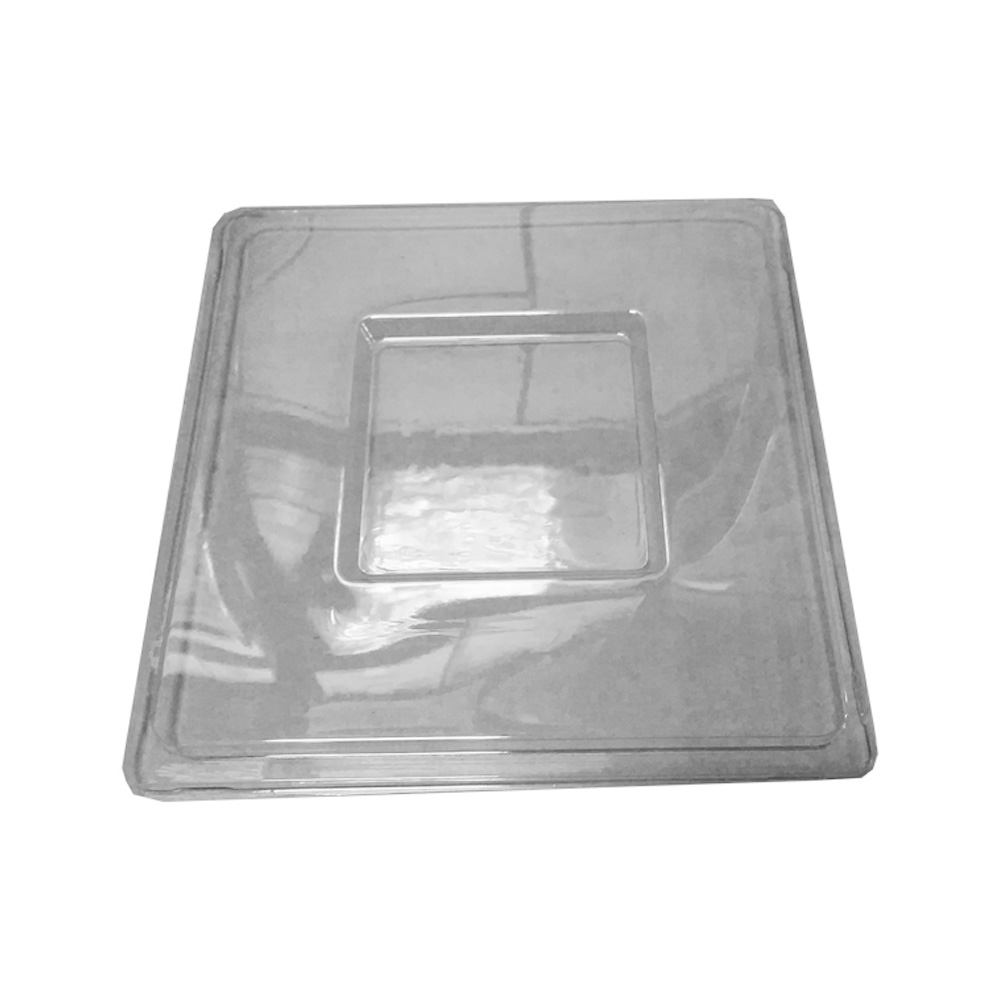 1762 Clear 64 oz. Square Plastic Lid for Bowls 50/cs - 1762 CLR SQ LID FOR 64z BOWL