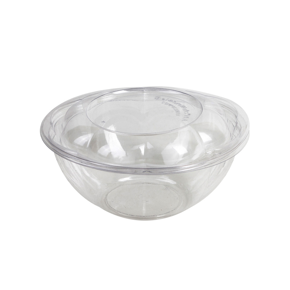 EP-SB24 Clear 24 oz. Compostable Bowl & Lid Combo 3/50 cs - EP-SB24 24z PLA SALAD BWL CMBO