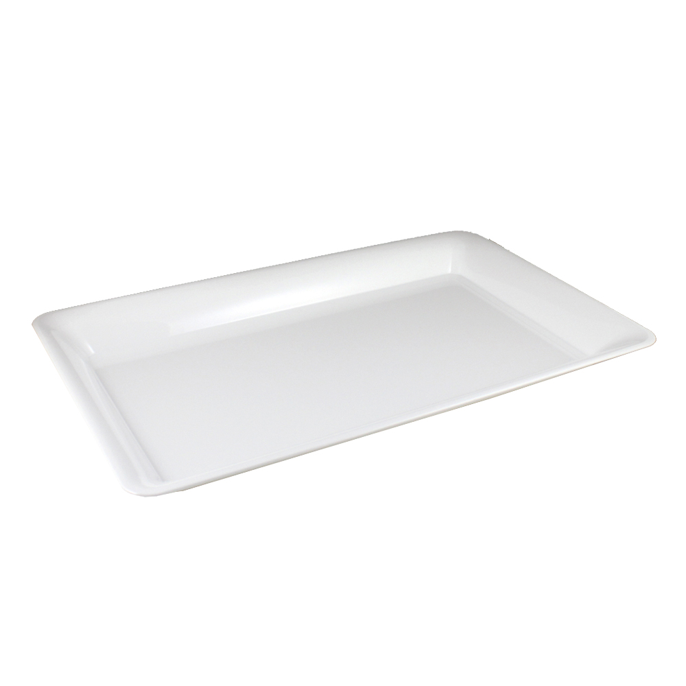 MPI12180W White 12"x18" Plastic Rectangular Tray  20/cs