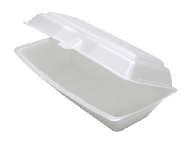 0TH1X267000Y White 13" Rectangular Foam Hinged Hoagie Container 250/cs