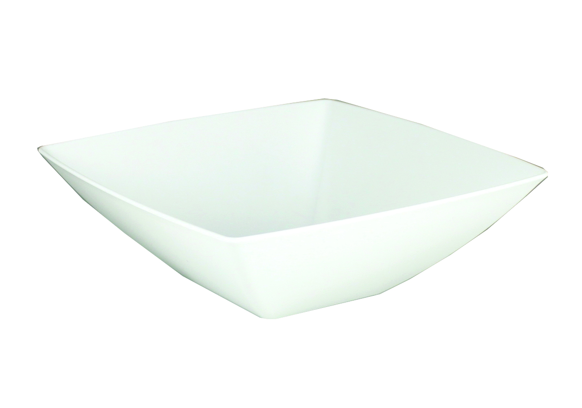 SQ80320 Simply Squared White 32 oz. Square Plastic Presentation Bowl 12/cs - SQ80320 32z WHT SQUARE BOWL