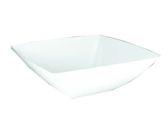 SQ80640 Simply Squared White 64 oz. Square Plastic Presentation Bowl 12/cs
