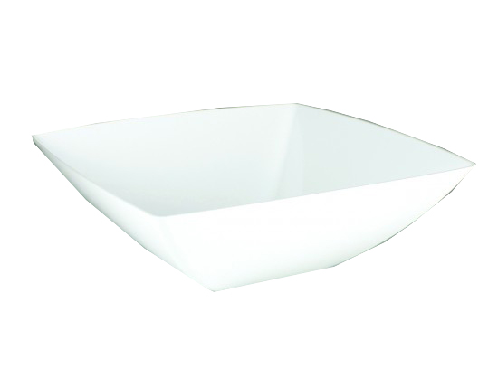 SQ80640 Simply Squared White 64 oz. Square Plastic Presentation Bowl 12/cs - SQ80640 64z WHT SIMP SQR BOWL