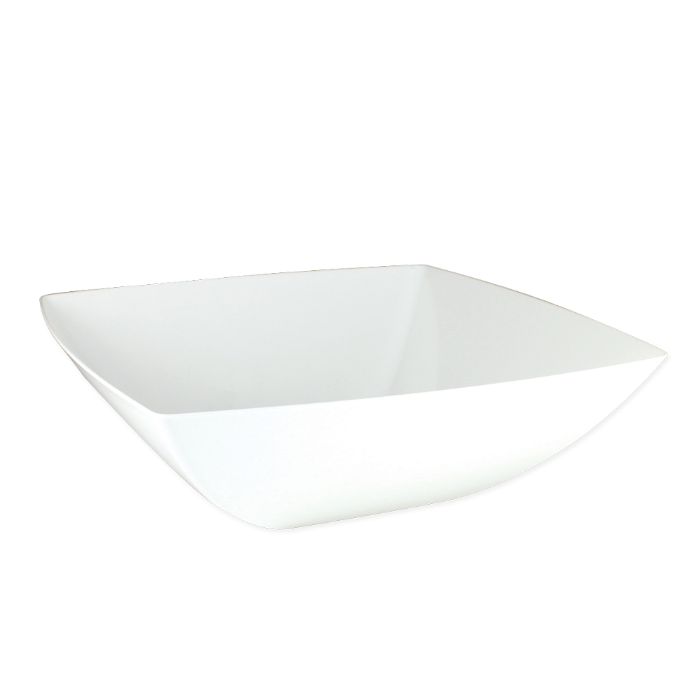 SQ81280 Simply Squared White 128 oz. Square Plastic Presentation Bowl 12/cs