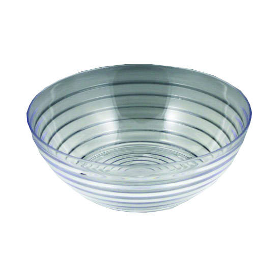 MPI03256 Crystalware Clear 2.5 Qt. Plastic Ringed Bowl 12/cs