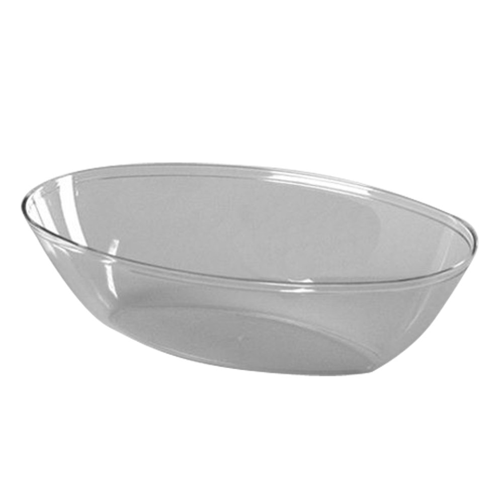 A7LBCL Caterline Pack N Serve Clear 64 oz. Oval Plastic Luau Bowl 50/cs