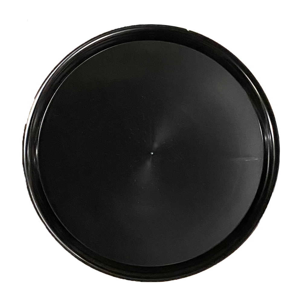 A918BL25 Black 18" Round Hi-Edge Checkmate Serving Tray 25/cs