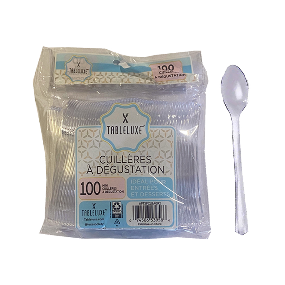 APTSPCL Petites Polybag Tasting Spoon Clear Polystyrene 5/100 cs - APTSPCL 4.2 CL PETIT TASTE SPN