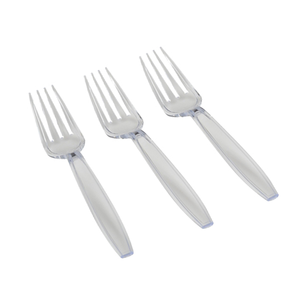 2523-CL Flairware Fork Clear Heavy Styrene 1000/cs - 2523-CL CLR HVY STY FORK BULK