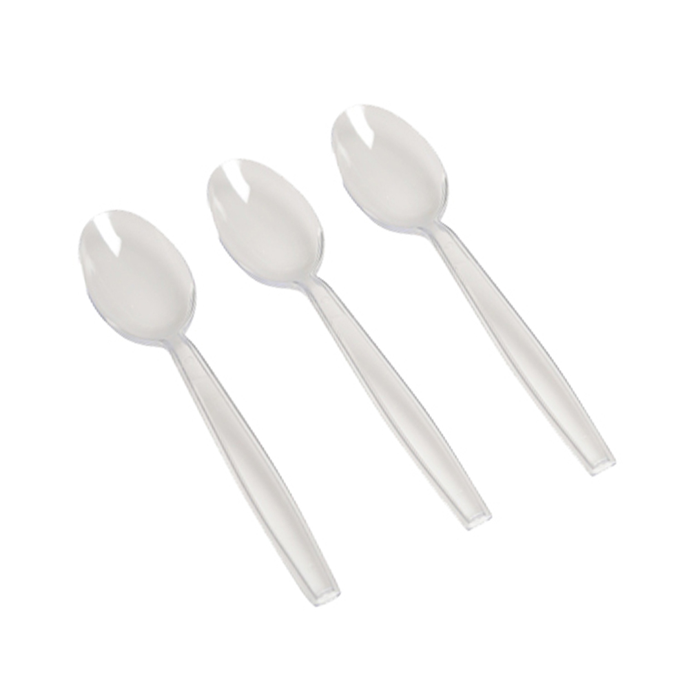 2522-CL Flairware Teaspoon Clear Heavy Styrene 1000/cs - 2522-CL CL HVSTY TSPOON BULK