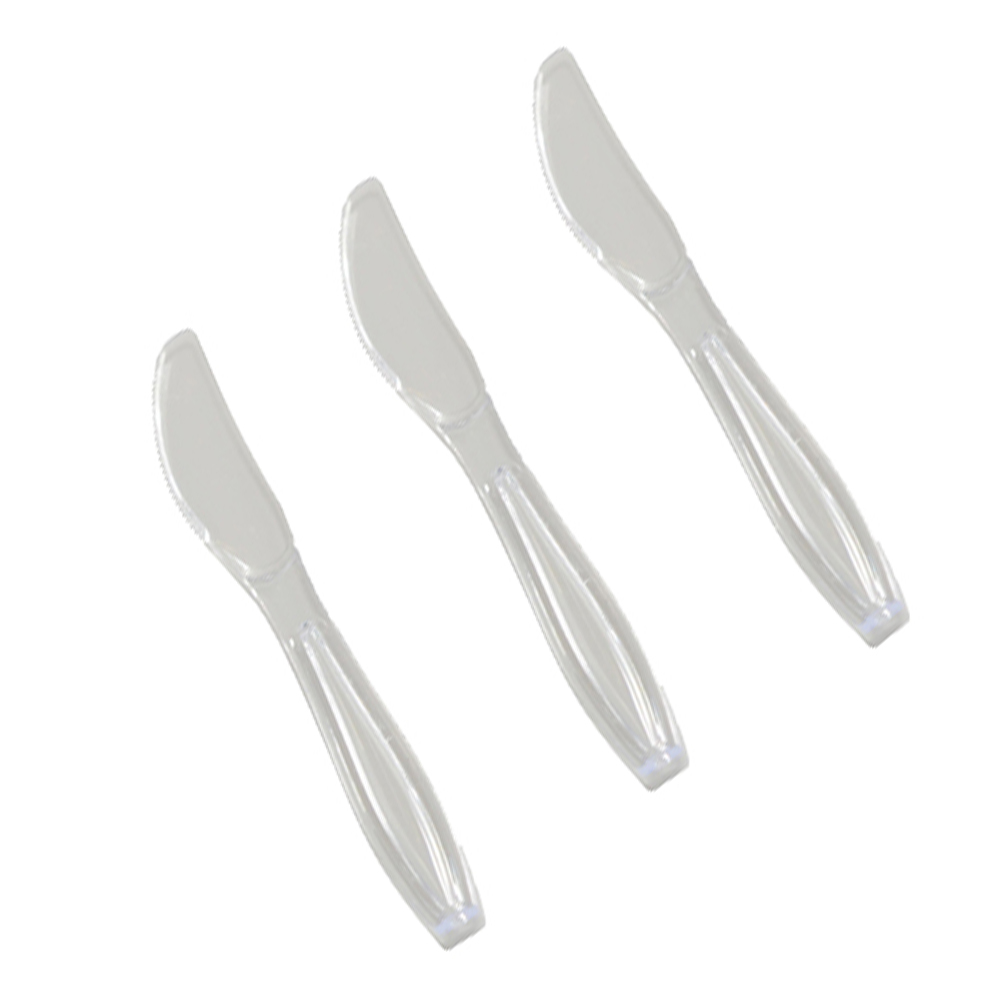 2524-CL Flairware Knife Clear Heavy Styrene 1000/cs - 2524-CL C HVY STYRENE KNF BULK