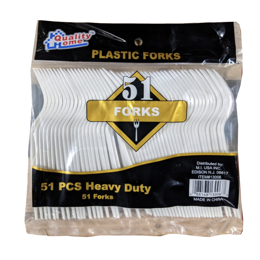 13006 Fork White Plastic 48/51 cs