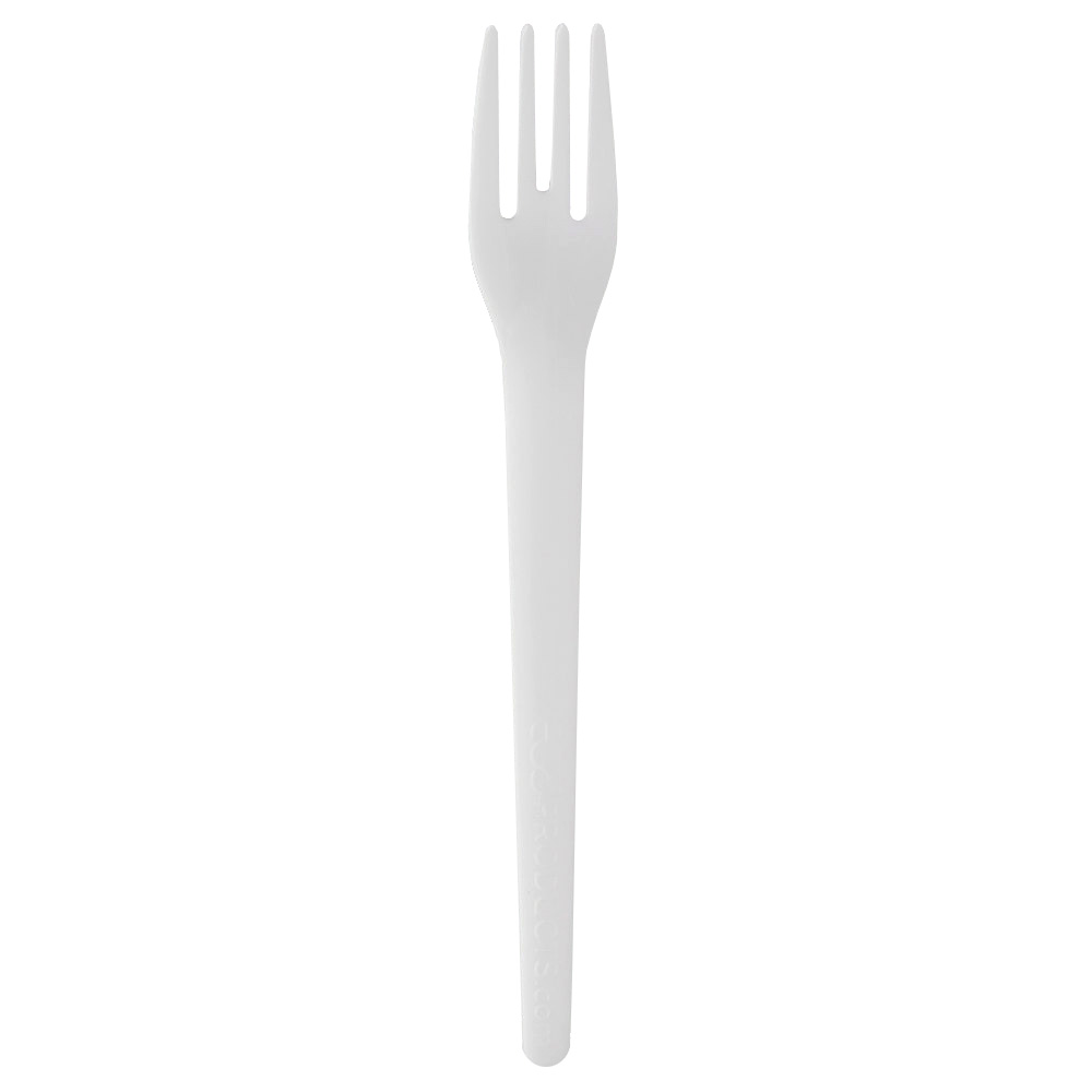EP-S012-W Plantware Wrapped 6" Fork White High Heat Compostable 1000/cs - EP-S012-W 6" INDWRP CMPST FORK