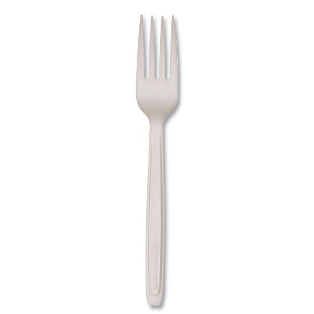 EP-CE6FKWHT Cutlerease 6" Dispensable Fork White Compostable 24/40 cs - EP-CE6FKWHT 6" COMPSTABLE FORK