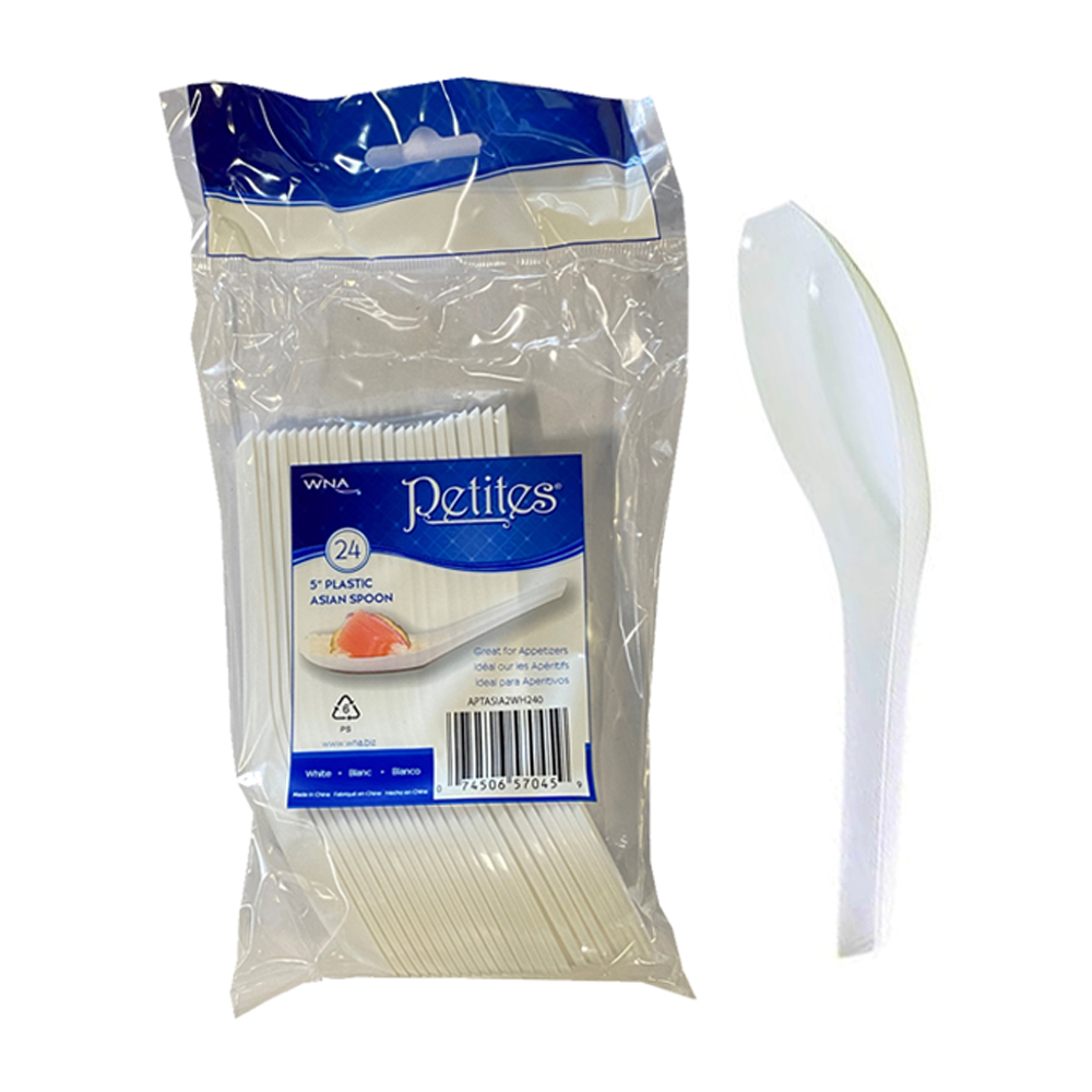 APTASIA2WH Petites Polybag Asian Soup Spoon White Polystyrene 10/24 cs