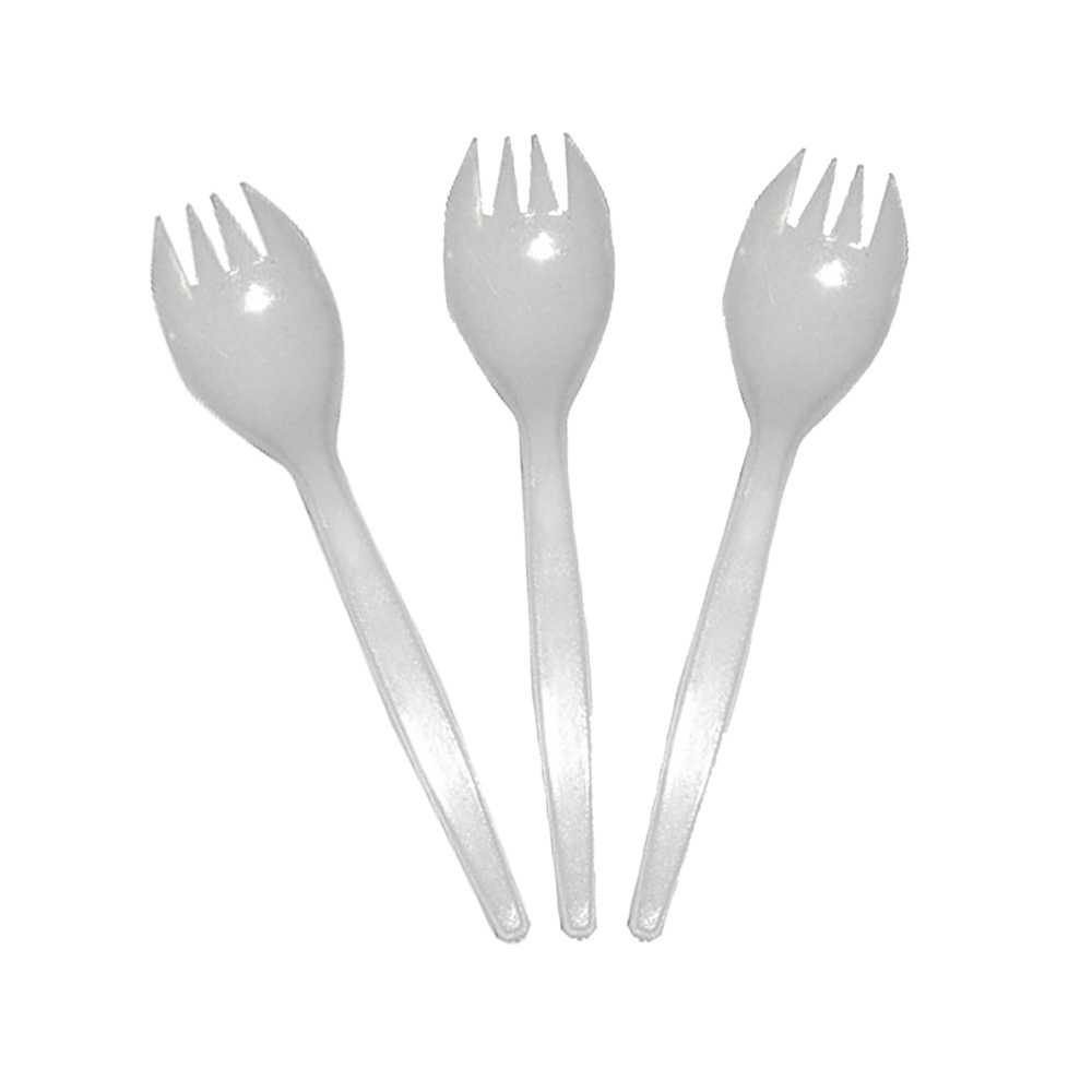 406013 Spork White Medium Polypropylene 1000/cs - 406013 WH MED WT PP BULK SPORK