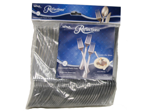 REF320FK Reflections Polybag Fork Silver Polystyrene 8/40 cs