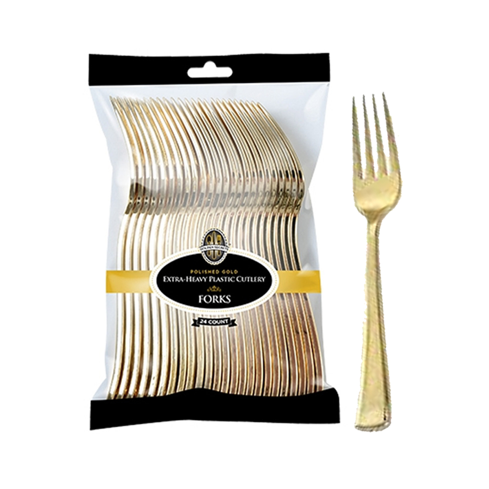 7653 Golden Secrets Polybag Fork Gold Heavy Polystyrene 16/24 cs