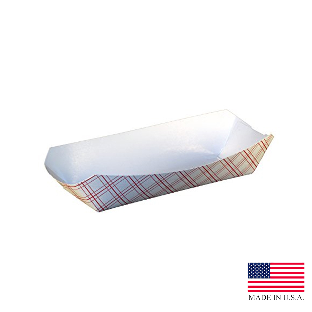 8114 Red Plaid 7" Hot Dog Tray 4/250 cs