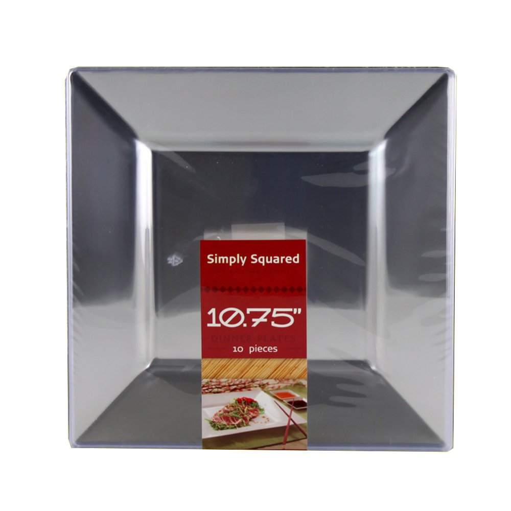 SQ10756 Simply Squared Clear 10.75" Plastic Plate 12/10 cs - SQ10756 10.75" CLR SIMSQ PLATE