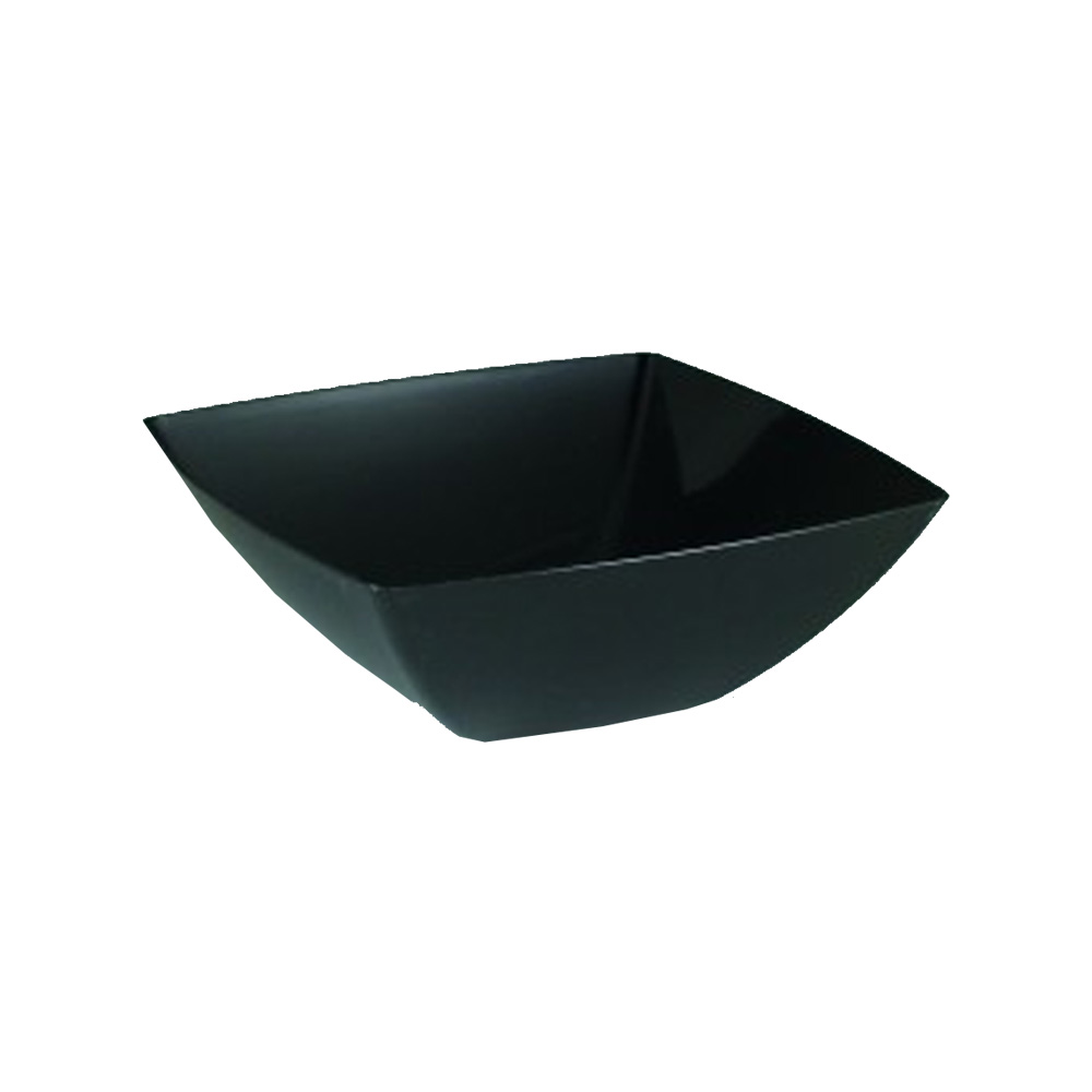 SQ80201 Simply Squared Black 20 oz. Square Plastic Presentation Bowl 24/cs - SQ80201 20z  BLK SIMP SQR BOWL