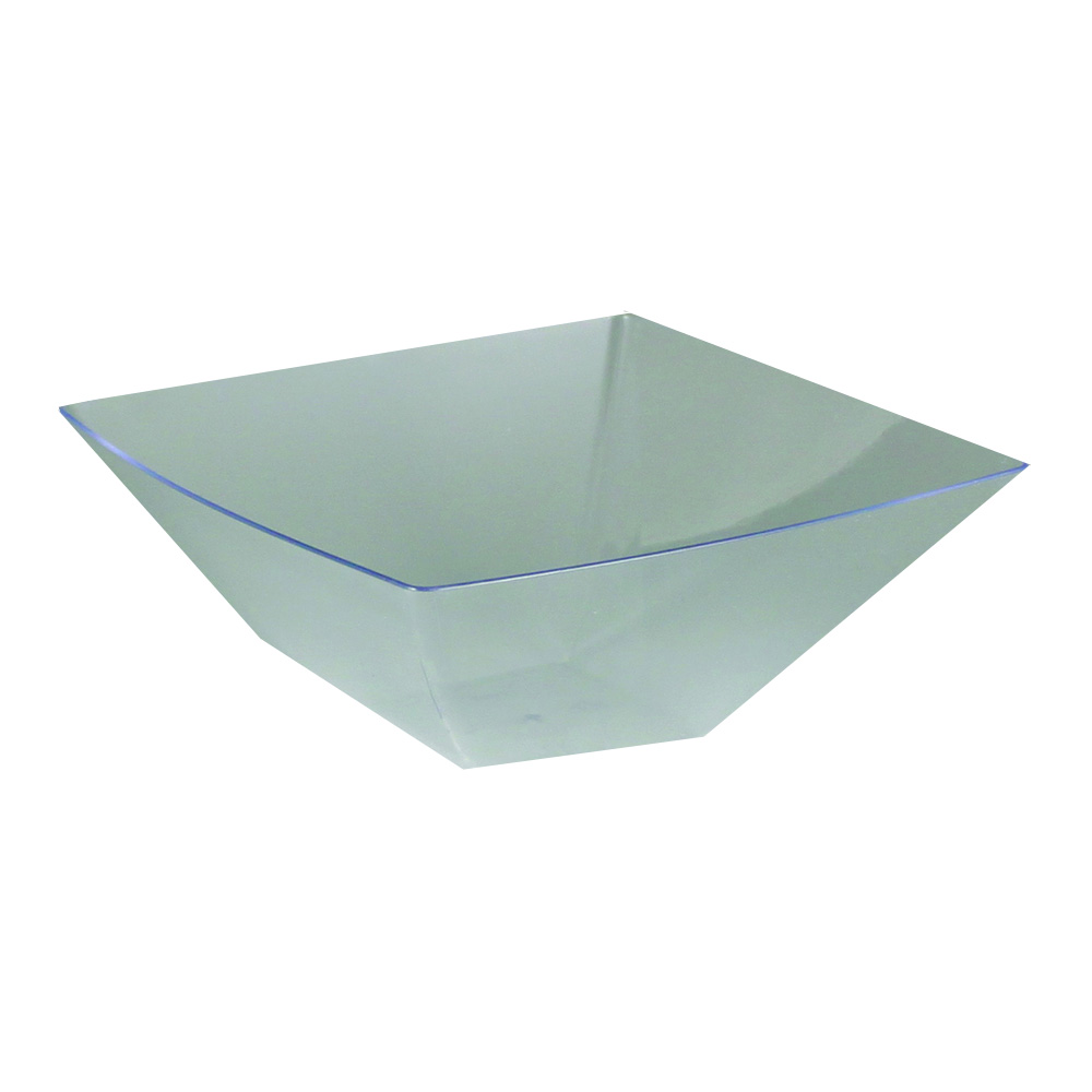 SQ80206 Simply Squared Clear 20 oz. Square Plastic Presentation Bowl 24/cs