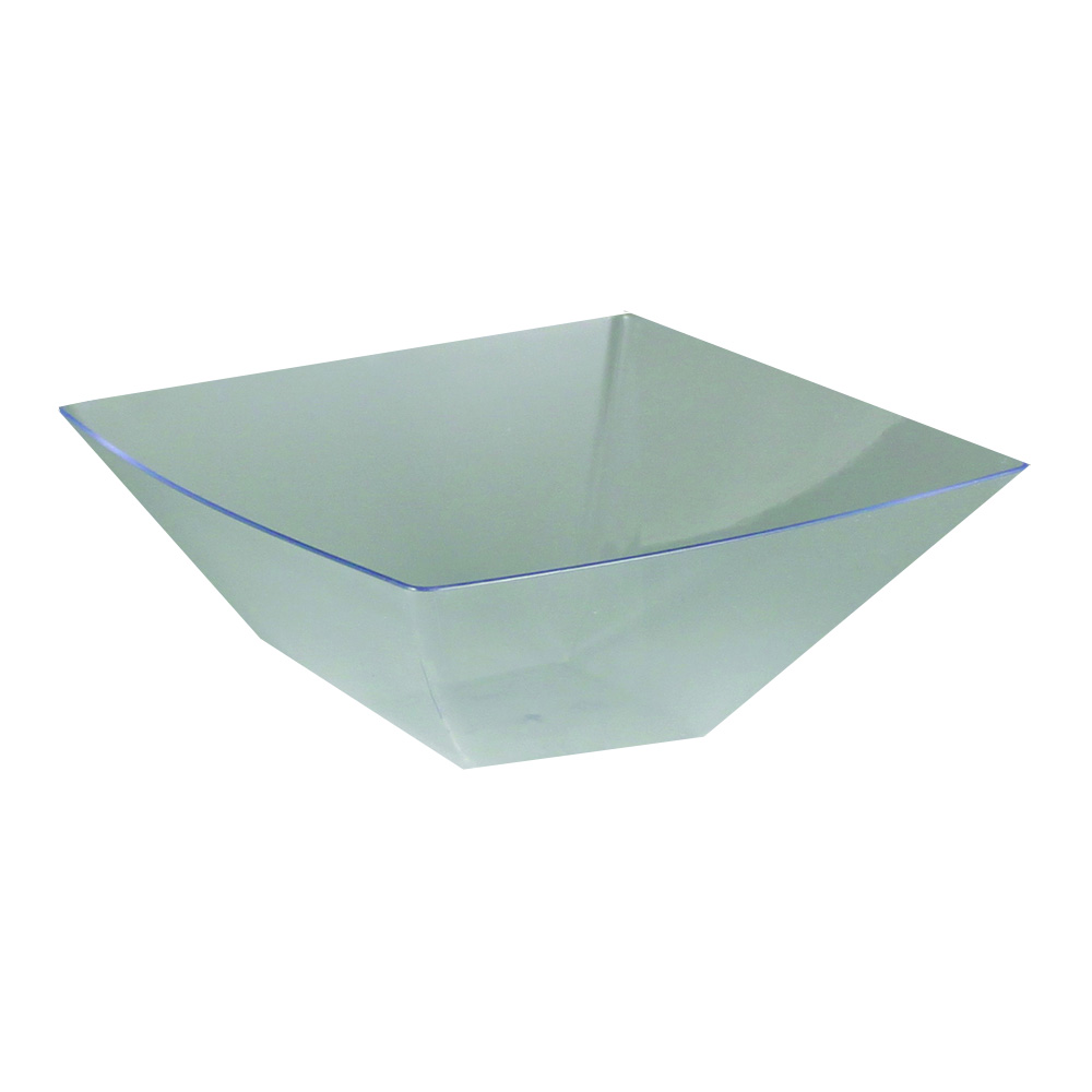 SQ80206 Simply Squared Clear 20 oz. Square Plastic Presentation Bowl 24/cs - SQ80206 20z CLR SIMP SQR BOWL