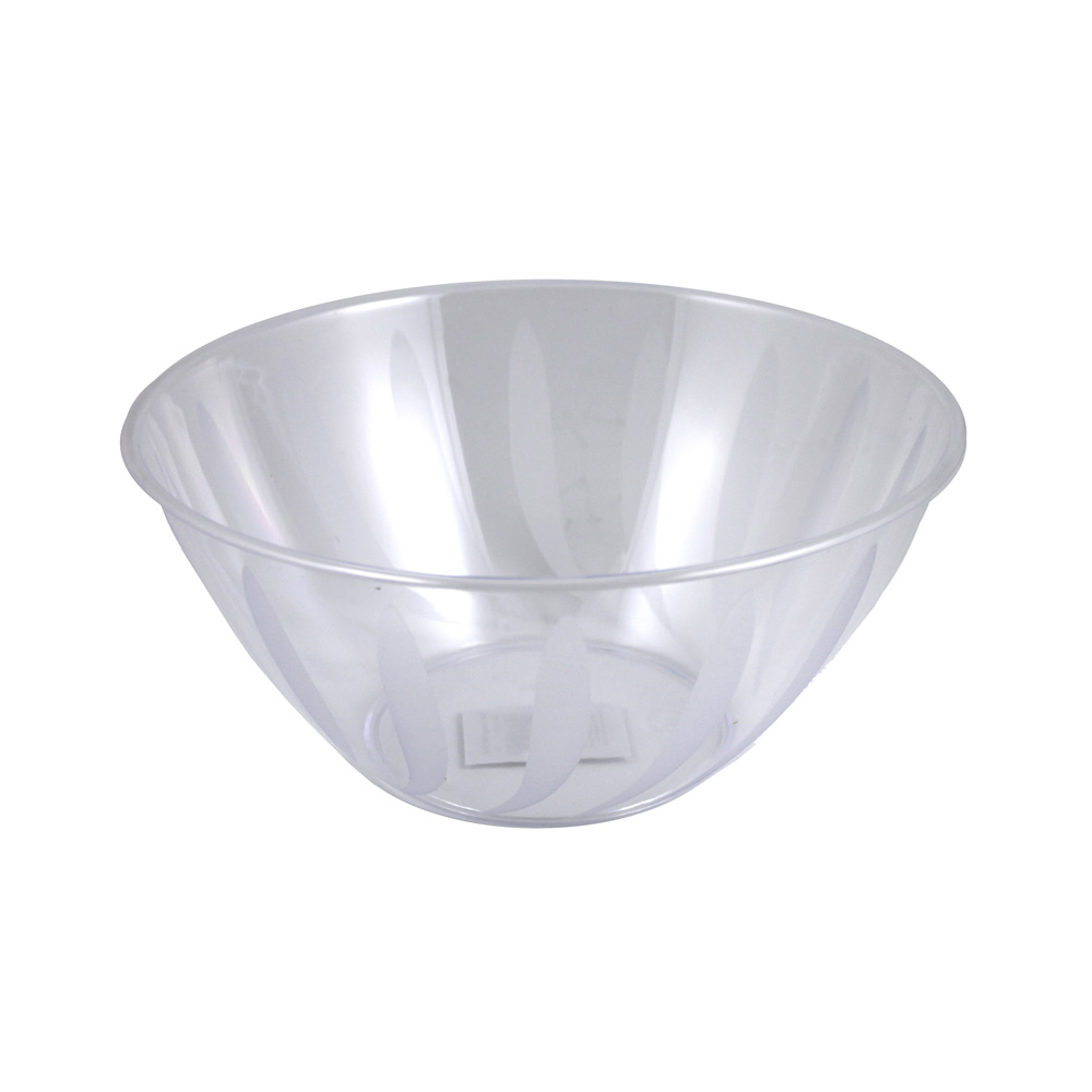 MPI72934 Swirls Clear 164 oz. Plastic Bowl 18/cs - MPI72934 LARGE CLEAR SWIRL BWL