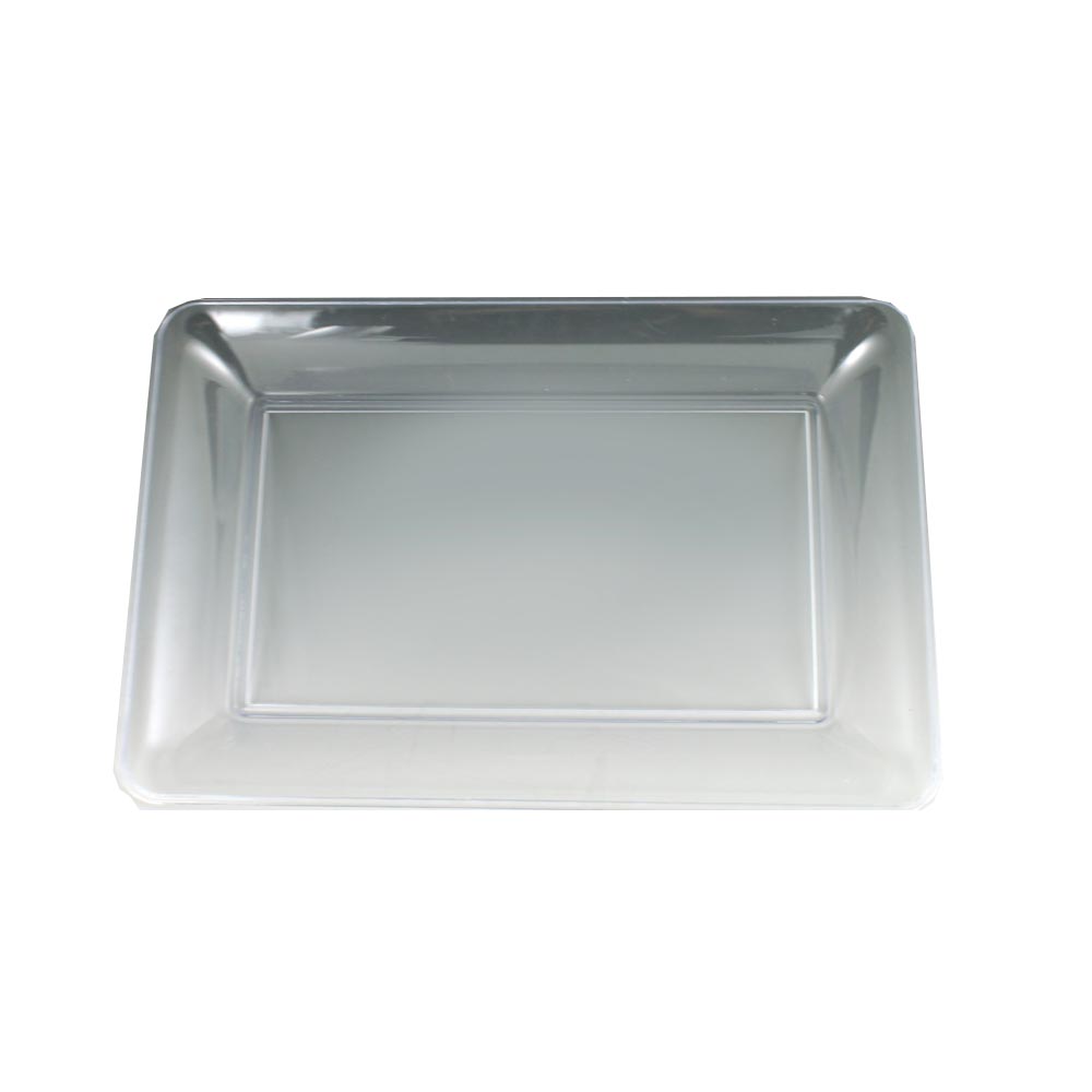 MPI10146C Sovereign Clear 10"x14" Plastic Tray 25/cs - MPI10146C 10X14" CLR RECT TRAY