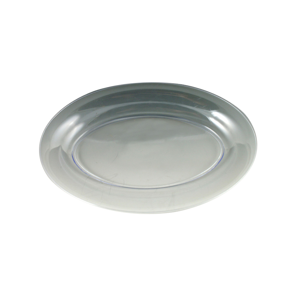 MPI11166C Sovereign Clear 11"x16" Oval Plastic Tray 25/cs - MPI11166C 11X16" CLR OVAL TRAY