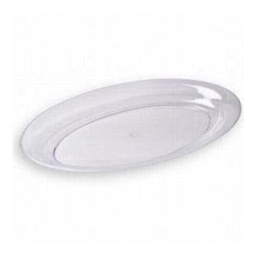 MPI14216C Sovereign Clear 14"x21" Oval Plastic Tray 20/cs - MPI14216C 14X21" CLR OVAL TRAY