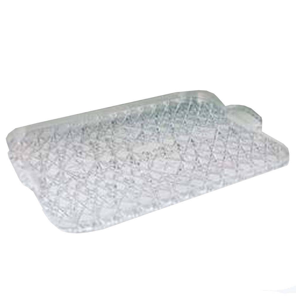 MPI1913 Crystalware Clear 19"x13" Plastic Crystal Cut Serving Tray w/Handle 6/cs - MPI1913 19X13 RECT TRAY W/HNDL