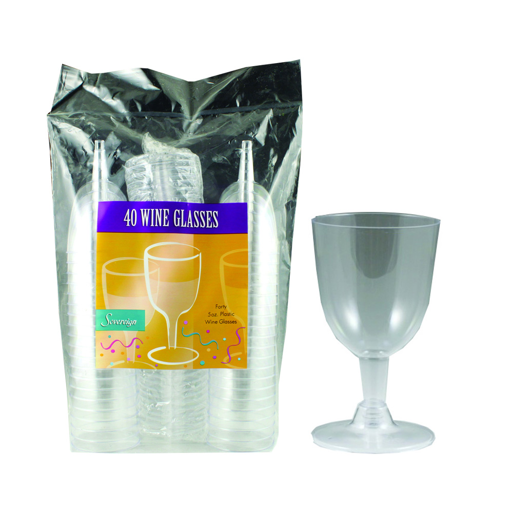 MPI92400 Sovereign Wine Glass 5 oz. Clear Plastic 2pc 10/40 cs