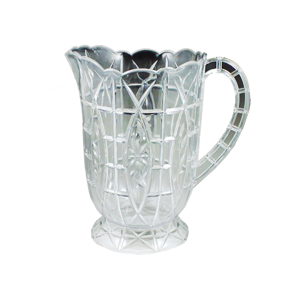 MPI0915 Crystalware Clear 64 oz. Plastic Crystal Cut Pitcher 12/cs - MPI0915 64z CRYSTAL CUT PITCHR