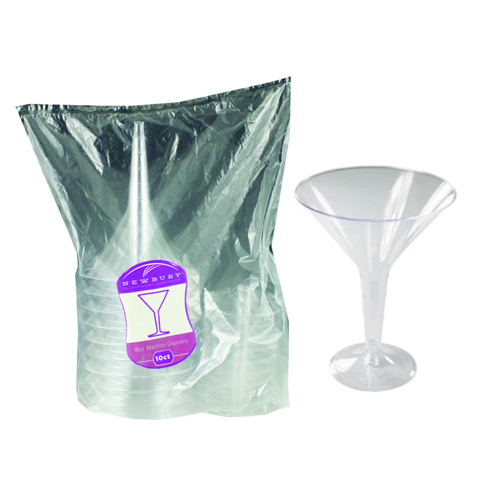 NC20316 Newbury Martini Glass 8 oz. Clear Plastic 10/10 cs - NC20316 8z CLR MARTINI  2 PC