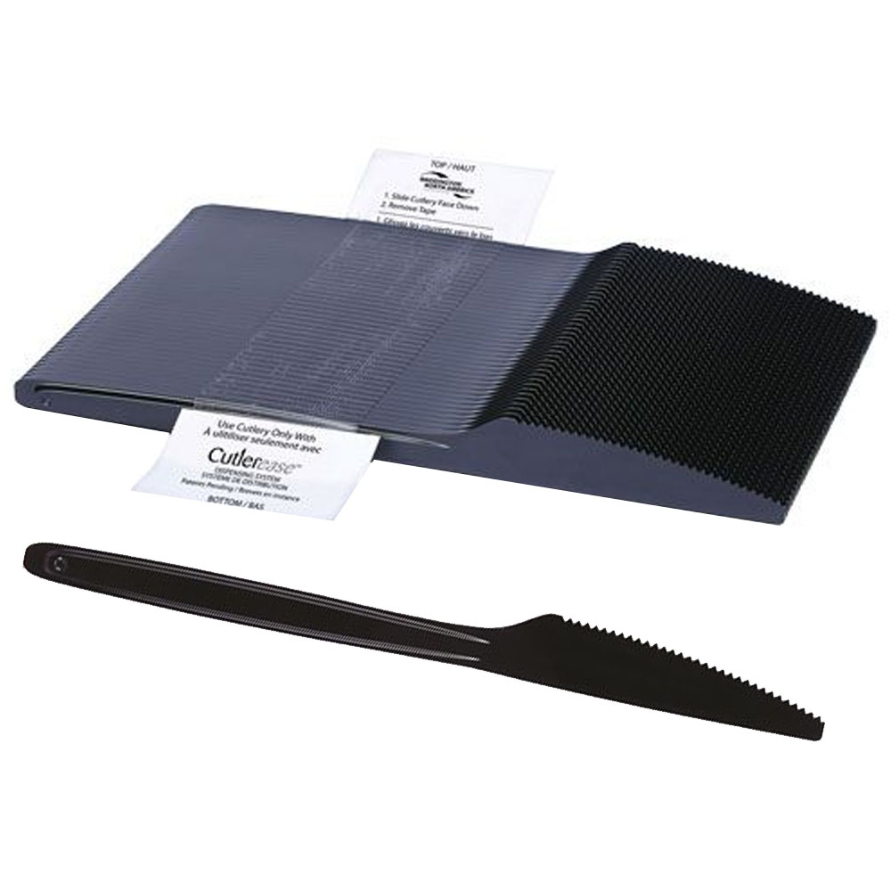 CEASEKN960BL Cutlerease Knife Black Polystyrene Refill for Cutlerease Dispenser System 24/40 cs - CEASEKN960BL KNF CUTLEREASE BK
